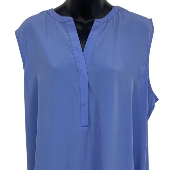 Chicos Womens Top Blouse Size 3 Large Sleeveless Blue V-Neck Casual NWT New - Picture 2 of 9